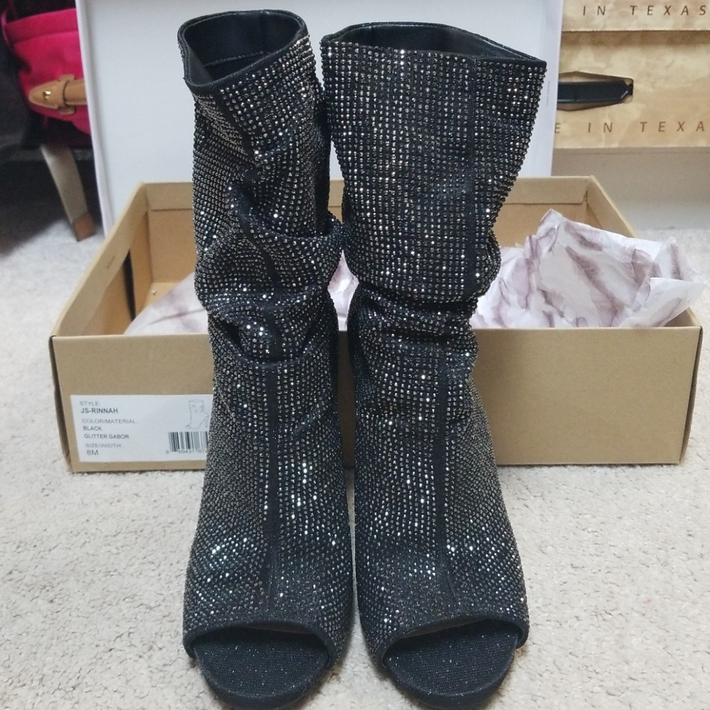 Jessica Simpson glitter boots